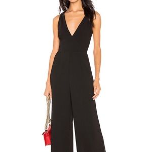 Carmela Deep V Wide Leg Backless Jumpsuit